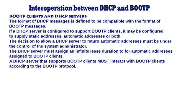 DHCP and BOOTP