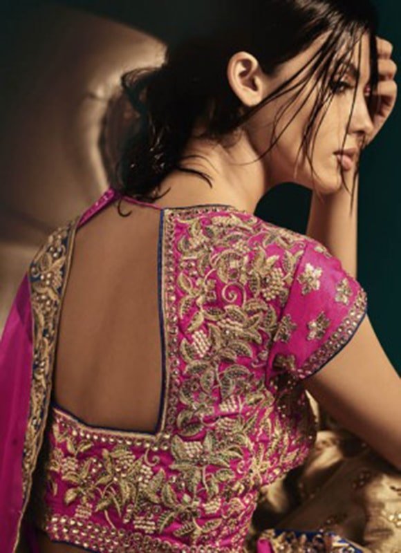 Beige And Pink Designer Wedding Lehenga-min