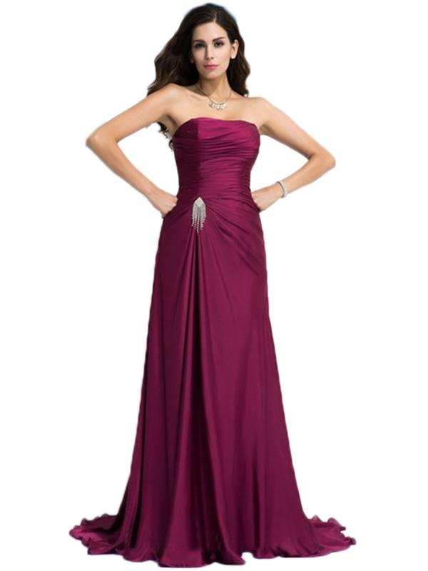 LaceShe Women's Strapless Floor Length Bridesmaid Dress