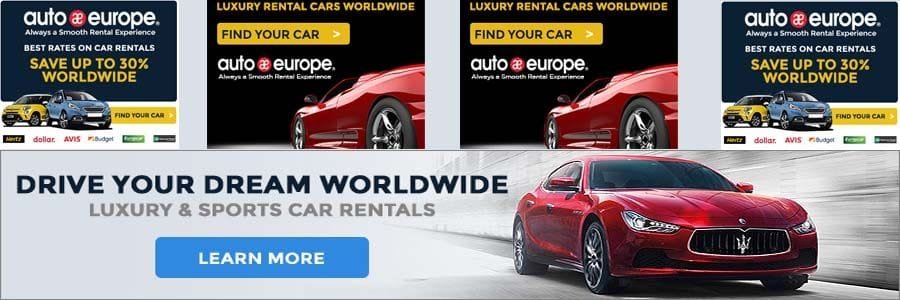 Auto Europe Car Rentals Banner